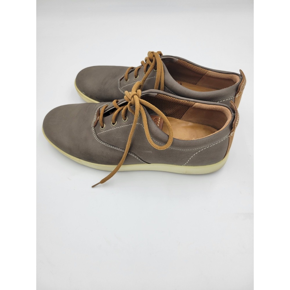 Ecco Men's Gray Leather Oxford Boat Shoes Career Casual Shoe Sz 44 (See Chart) - Picture 4 of 10